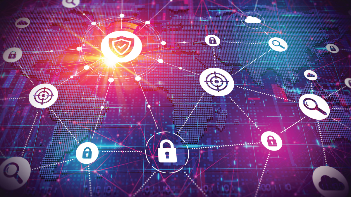Digital illustration of a global network with cybersecurity icons and a central shield, symbolizing the fragile security landscape of open-source supply chains.