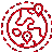 A stylized red icon representing open standards and interfaces, featuring multiple satellites orbiting a central globe.