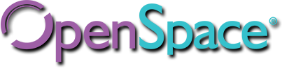 The official logo wordmark for 'OpenSpace' in a clean, bold, modern white sans-serif typeface, representing Kratos' software-defined satellite ground platform.