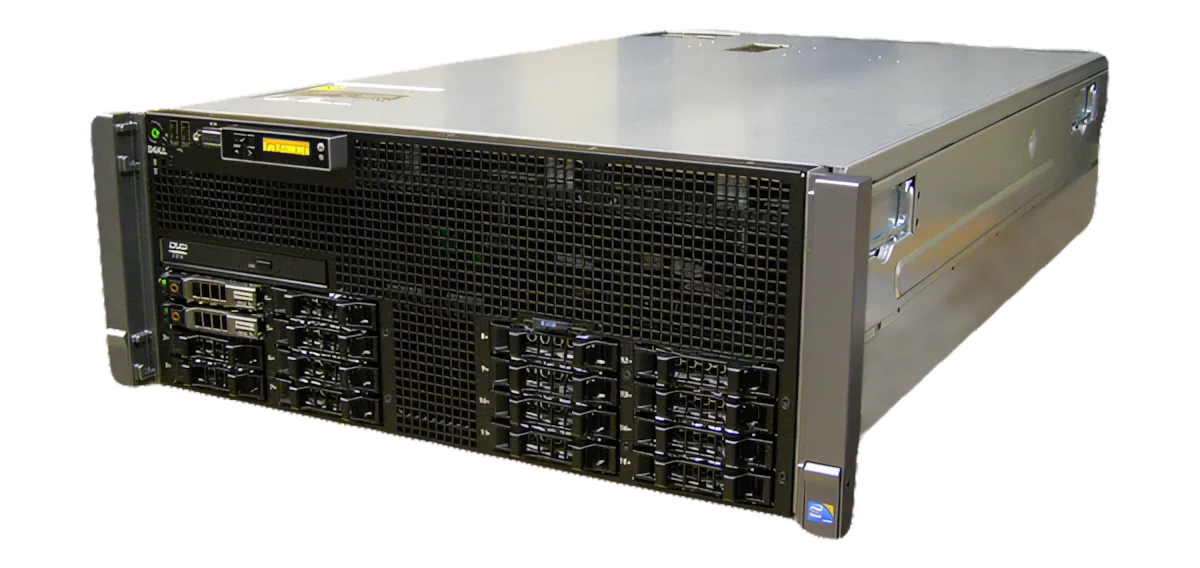 Front perspective photo of a high-density enterprise server rackmount chassis for wideband data recording with front hot-swappable drive bays.
