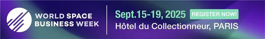Promotional banner for World Space Business Week 2025 in Paris, spotlighting global space industry networking and strategic insights for space situational and domain awareness.