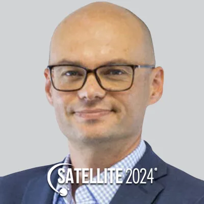 Nathan de Ruiter, Partner and Managing Director, Novaspace, Amina Boubendir, Head of Research and Standardization, Airbus Defence and Space, and Stuart Daughtridge, VP of Advanced Technology, Kratos