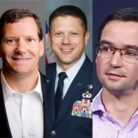 Stuart Daughtridge, Director and Chair, DIFI; Lt. Col. Gary Thompson, Assistant Portfolio Architect, U.S. Air Force; Ben Hilburn, Principal Program Manager, Microsoft Azure